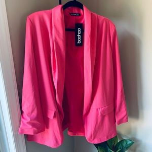 NWT Boohoo Casual Blazer in Hot Pink